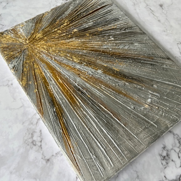 Sparkling Metallic Textured 3D Abstract Art Set of 2 - 8x10 Canvas Modern Décor - Picture 10 of 14